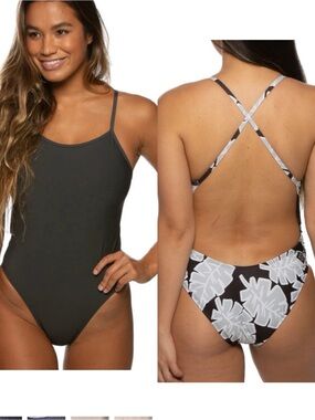 Jolyn Charcoal Grey G.T Range One
Piece Open Back Bathing Suit